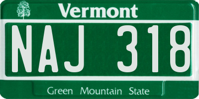 VT license plate NAJ318