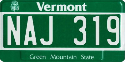 VT license plate NAJ319