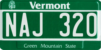 VT license plate NAJ320