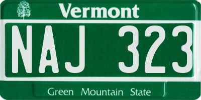 VT license plate NAJ323