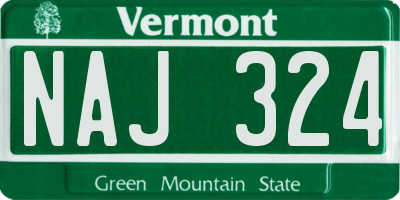 VT license plate NAJ324