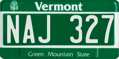 VT license plate NAJ327