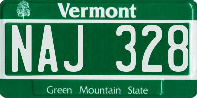 VT license plate NAJ328