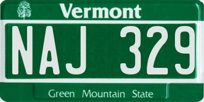VT license plate NAJ329