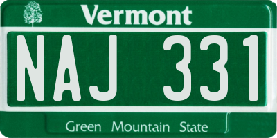 VT license plate NAJ331