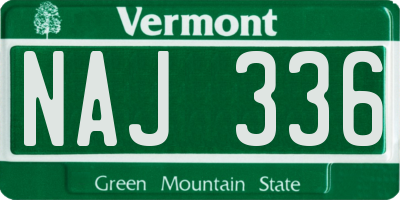 VT license plate NAJ336