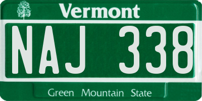 VT license plate NAJ338