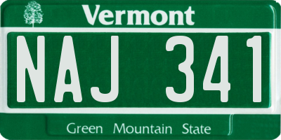 VT license plate NAJ341