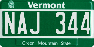 VT license plate NAJ344