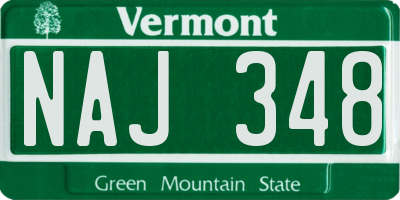 VT license plate NAJ348