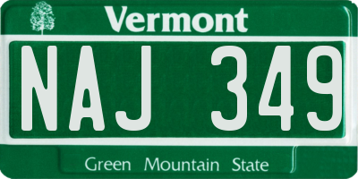 VT license plate NAJ349