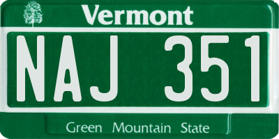 VT license plate NAJ351