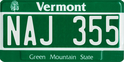VT license plate NAJ355