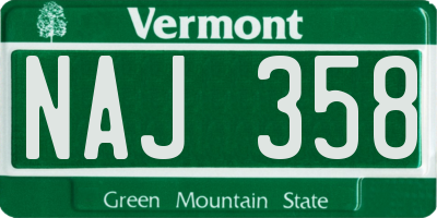 VT license plate NAJ358