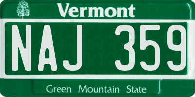 VT license plate NAJ359