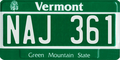 VT license plate NAJ361