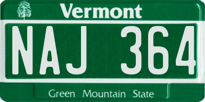 VT license plate NAJ364