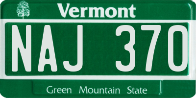 VT license plate NAJ370