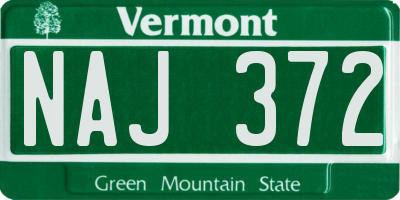 VT license plate NAJ372