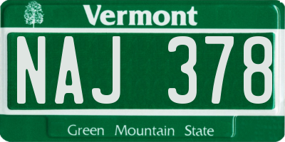 VT license plate NAJ378