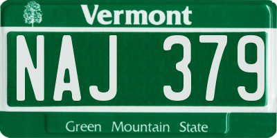 VT license plate NAJ379