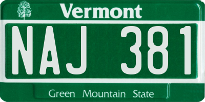 VT license plate NAJ381