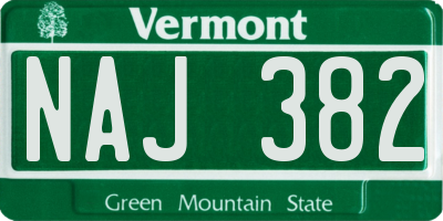 VT license plate NAJ382