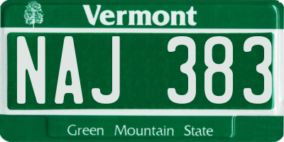 VT license plate NAJ383