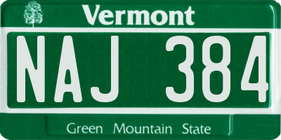 VT license plate NAJ384
