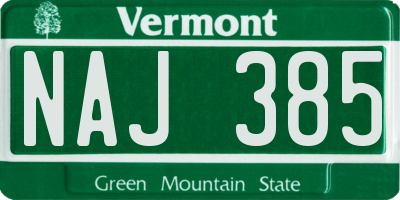 VT license plate NAJ385