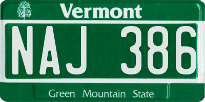VT license plate NAJ386