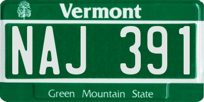 VT license plate NAJ391