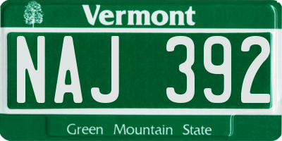 VT license plate NAJ392