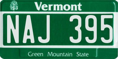 VT license plate NAJ395