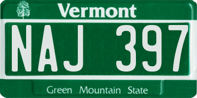 VT license plate NAJ397