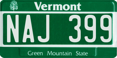 VT license plate NAJ399