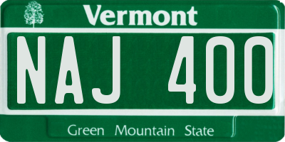 VT license plate NAJ400