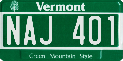 VT license plate NAJ401