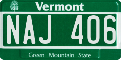 VT license plate NAJ406