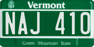 VT license plate NAJ410