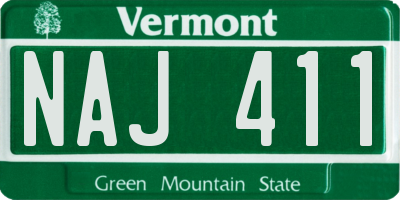 VT license plate NAJ411