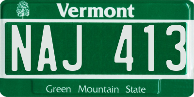 VT license plate NAJ413
