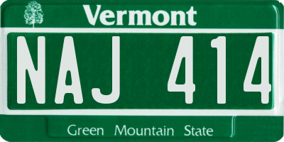 VT license plate NAJ414