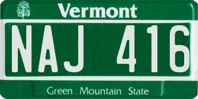 VT license plate NAJ416