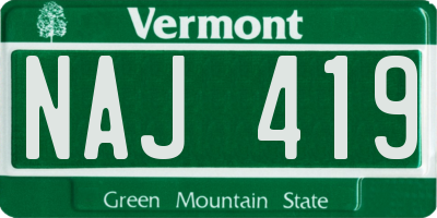 VT license plate NAJ419
