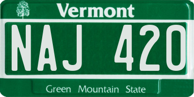 VT license plate NAJ420