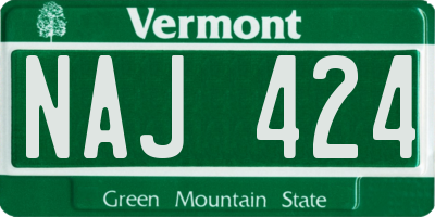 VT license plate NAJ424