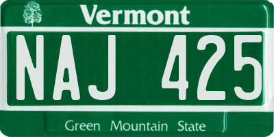 VT license plate NAJ425