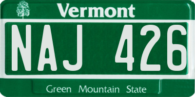 VT license plate NAJ426