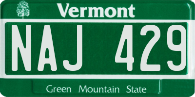 VT license plate NAJ429